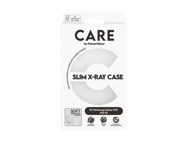 CARE by PanzerGlass X-Ray - Baksidedeksel for mobiltelefon - myk basis - termoplast-polyuretan (TPU) - gjennomsiktig - for Samsung Galaxy A16, A16 5G