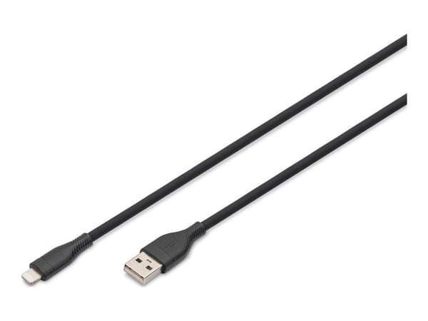 ASSMANN - Lightning-kabel - USB hann til Lightning hann - 50 cm - enkeltskjermet - MFI-sertifisert - svart