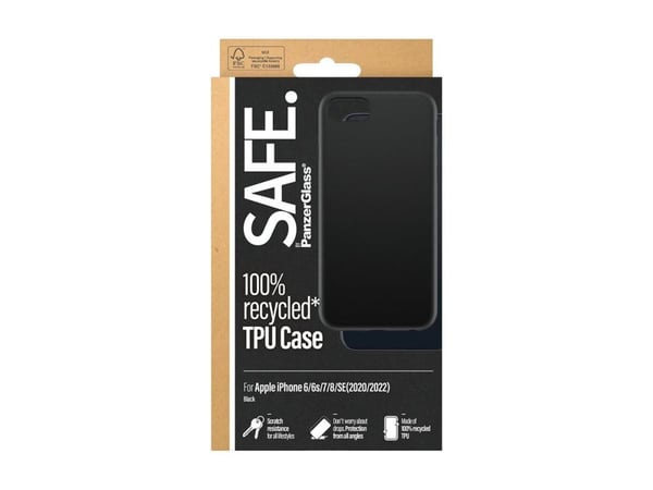 SAFE. by PanzerGlass - Baksidedeksel for mobiltelefon - termoplast-polyuretan (TPU), silikonbelegg - svart - for Apple iPhone