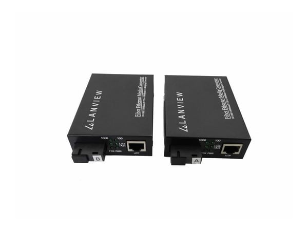 Lanview - Sender og mottaker - fibermedieomformer - 1GbE - 10/100/1000Base-T, 1000Base-EX, 1000Base-LH, 1000Base-LX, 1000Base-SX, 1000Base-ZX - SC-...