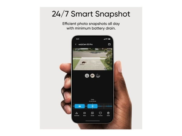 Eufy eufyCam S3 Pro - Nettverksovervåkingskamera - kule - utendørs - værbestandig - farge (Dag og natt) - 3840 x 2160 - 4K, 1080p - lyd - trådløs -...