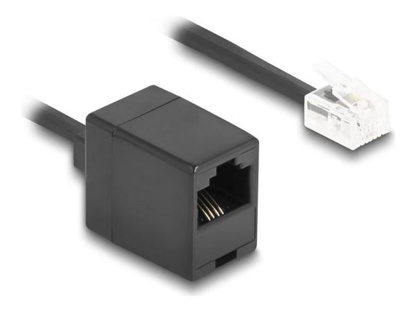 Delock puhelinkaapeli / kierrekaapeli RJ11-pistoke RJ45-pistorasiaan musta 5 m