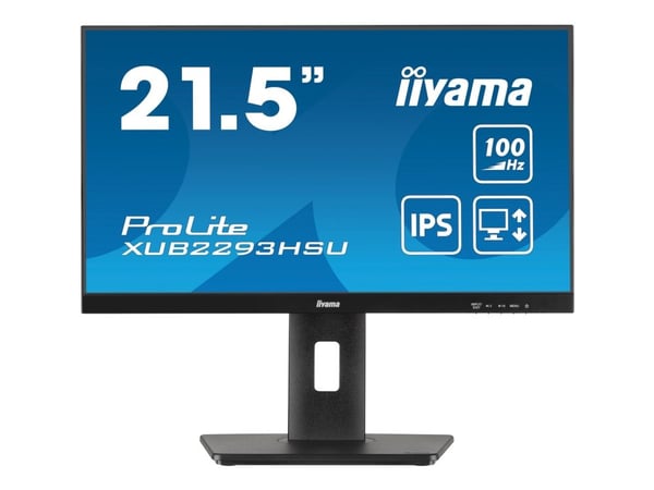 iiyama ProLite XUB2293HSU-B7 - LED-näyttö - 21,5" - 1920 x 1080 Full HD (1080p) @ 100 Hz - IPS - 300 cd/m² - 1000:1 - 1 ms - HDMI, DisplayPort - ka...