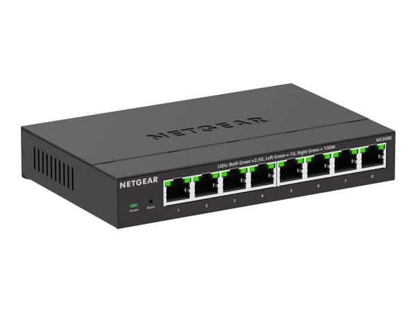 NETGEAR 300 Series Plus MS308 - Switch - multi-gigabit - Administrerad - 8 x 100/1000/2.5G - skrivbordsmodell, väggmonterbar