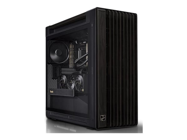 ASUS ProArt PA602 - Wood Edition - mid tower - utökad ATX - genomskinlig sidopanel (härdat glas) - ingen strömförsörjning - svart - USB/ljud