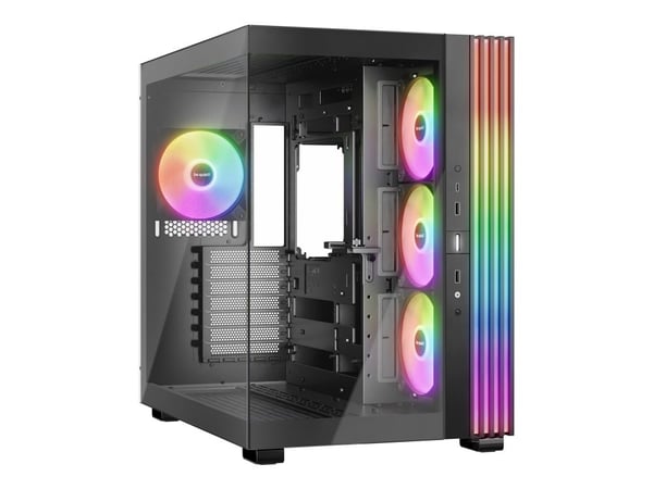 be quiet! Light Base 600 LX - Midi-tårn - ATX - sidepanel med vindu (glass) - ingen strømforsyning (ATX / PS/2) - svart - USB/lyd