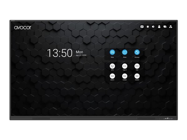 Avocor AVS-8610E - 86" Diagonalklasse S Series LED-bakgrunnsbelyst LCD-skjerm - interaktiv - med pekeskjerm (multiberørings) - Android - 4K UHD (21...