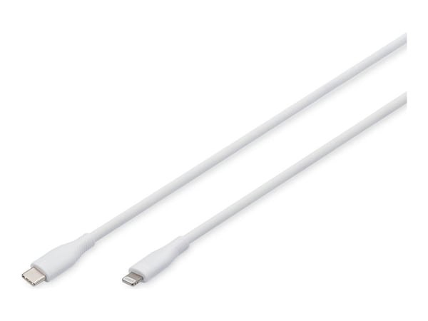 ASSMANN - Lightning-kabel - USB-C hann til Lightning hann - 2 m - enkeltskjermet - MFI-sertifisert - hvit