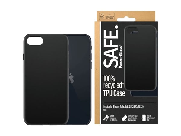 SAFE. by PanzerGlass - Baksidedeksel for mobiltelefon - termoplast-polyuretan (TPU), silikonbelegg - svart - for Apple iPhone