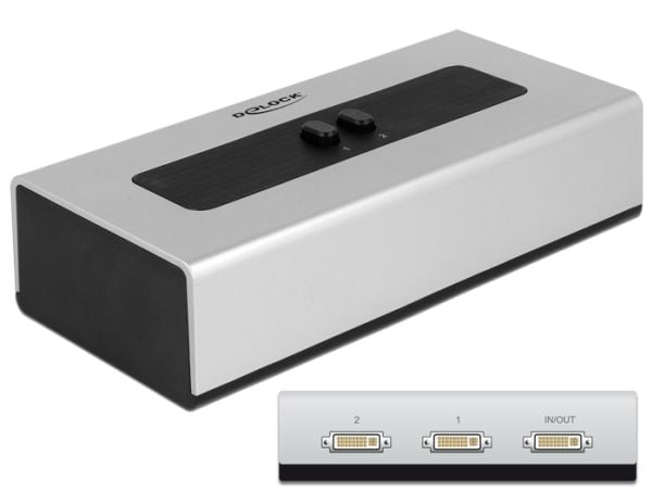 Delock Switch DVI 2 port manual bidirectional - Skjerm-switch - 2 x DVI - stasjonær