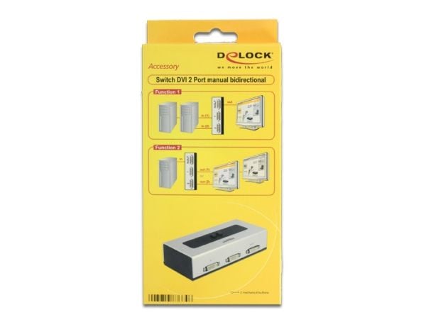 Delock Switch DVI 2 port manual bidirectional - Skjerm-switch - 2 x DVI - stasjonær