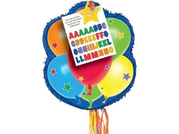 Piñata-ballon i papir/plast 43,8x3,3x7,6 cm