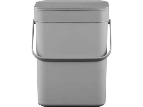 Affaldsspand, EKO Puro, grå, plast, 7 l, med hank