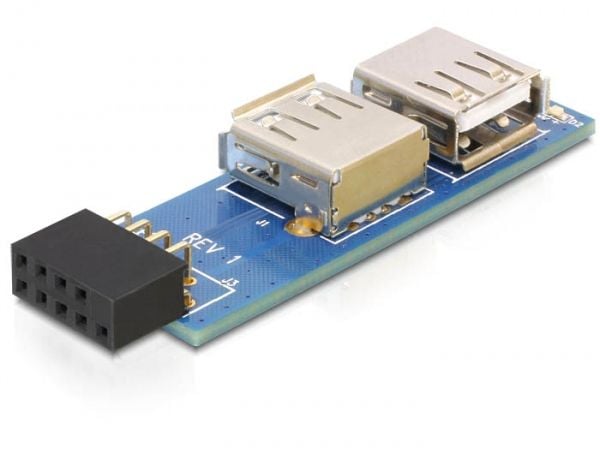 Delock USB Pinheader - USB-adapter (hun) til USB (hun)