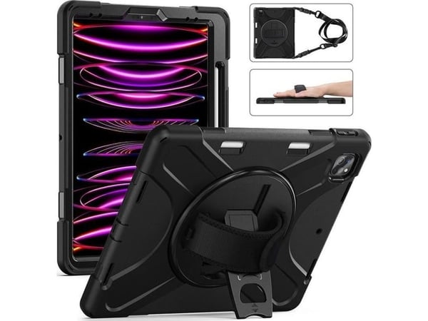 eSTUFF AUSTIN - Bagsidecover til nettbrett - grov - polykarbonat, silikon - sort - for Apple 13-tommers iPad Pro (M4)