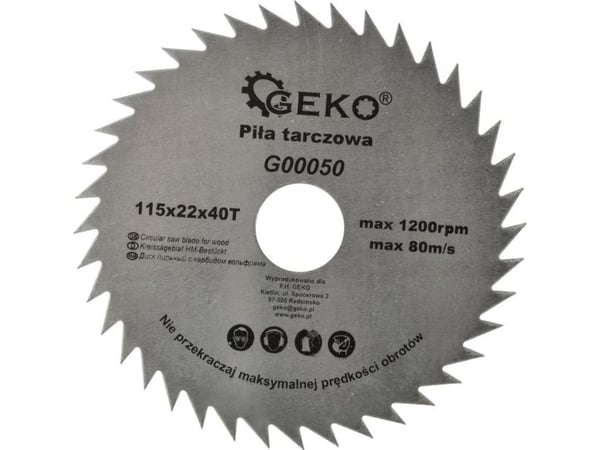 Geko Wood-skive 115x22x40T s/h (200)