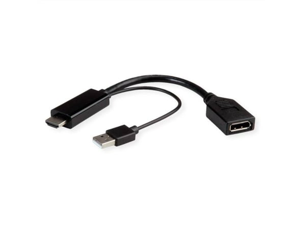ROLINE 12.03.3147, 0,15 m, HDMI + USB, DisplayPort, Hankoppling, Honkoppling, Rak