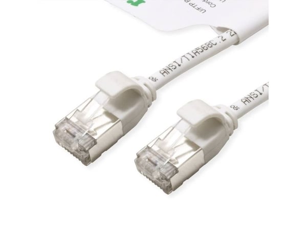 Roline green 21.44.1701 RJ45 nettverkskabel patchkabel CAT 6A U/FTP 1,00 m hvit uskjermet halogenfri flammehemmende 1 stk