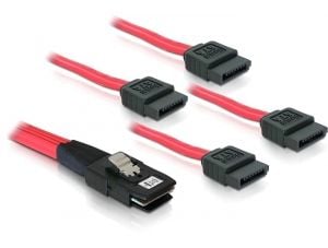 Delock - SATA/SAS-kabel - 36-pins 4i Mini MultiLane (hann) til SATA (hann) - 1 m