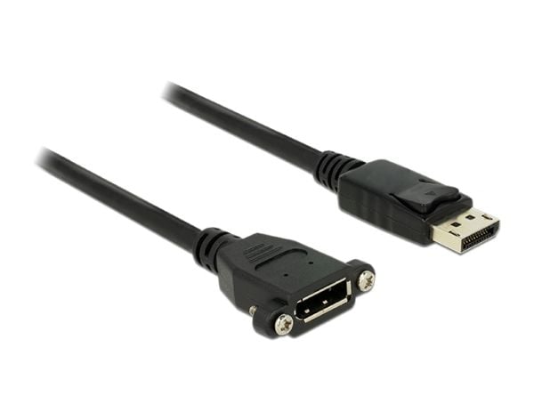 Delock - DisplayPort-forlengelseskabel - DisplayPort (hunn) til DisplayPort (hann) - 1 m - låst, formstøpt - svart