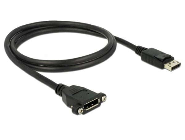 Delock - DisplayPort-forlengelseskabel - DisplayPort (hunn) til DisplayPort (hann) - 1 m - låst, formstøpt - svart