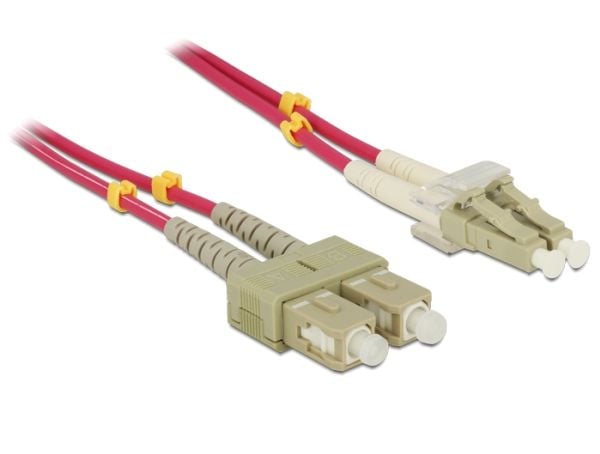Delock - Nettverkskabel - SC flermodus (hann) til LC multimodus (hann) - 1 m - 1 m - fiberoptisk - 50 / 125 mikroner - OM4 - halogenfri - fiolett