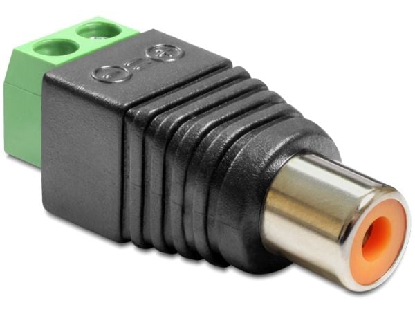 Delock Adapter RCA female > Terminal Block - Video/audio-adapter - videokomponent / audio - 2-pins terminalblokk hunn til RCA hunn