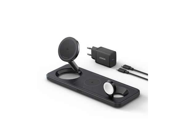 MagGo 15W 3-in-1 vaakasuora magneettiasema musta