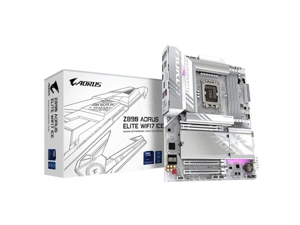 GIGABYTE Z890 AORUS ELITE WIFI7 ICE Motherboard - Supports Intel Core Ultra (Series 2) CPUs, 16+1+2 phases VRM, up to 8800MHz DDR5 (OC), 1xPCIe 5.0...