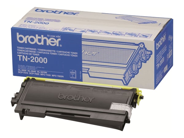 Brother TN2000 - Svart - original - tonerpatron - for Brother DCP-7010, DCP-7010L, DCP-7025, MFC-7225n, MFC-7420, MFC-7820N; FAX-2820, 2825