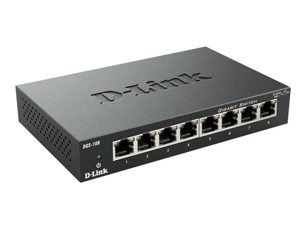 D-Link DGS 108 - Switch - 8 x 10/100/1000 - stasjonær