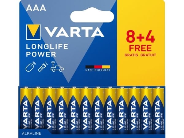 Varta Longlife Power - Batteri 12 x AAA / LR03 - alkalisk mangan