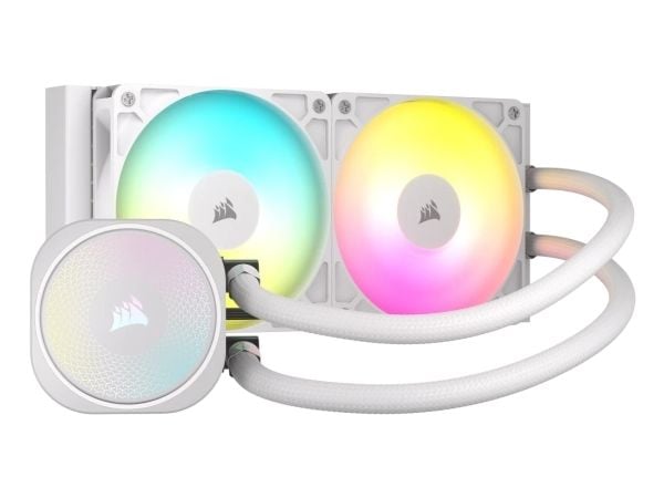 Corsair Nautilus 240 RS ARGB Liquid, All-in-one-nesteenjäähdytin, 2100 RPM, Valkoinen