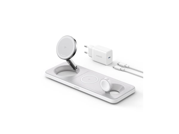 Anker MagGo, Innendørs, USB, Trådløs lading, Hvit