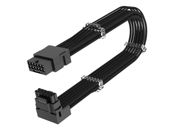 Akasa G-Nexus P16 - Strømforlengelseskabel - 12+4-stifts PCI Express 5.0 strøm (hann) vinklet til 12+4-stifts PCI Express 5.0 strøm (hunn) rett - 3...