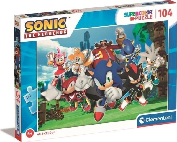 Clementoni Supercolor Sonic the hedgehog, 104 stykker, Tegneserier, 6 år