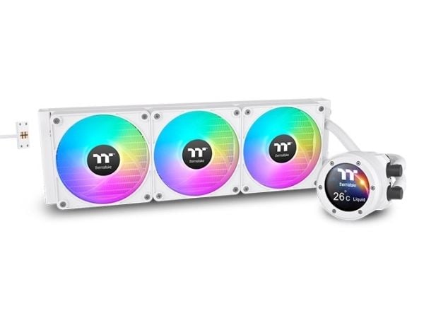 Thermaltake TH420 V2 Ultra EX ARGB, Alt-i-ett væskekjøler, 14 cm, 500 RPM, 1800 RPM, Hvit