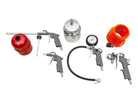 Zipper ZI-COMZUB5, Tilbehørssett til luftkompressor, Zipper, 5 stykker, 5 m, Suge sprøyte-pistol, 1,8 kg