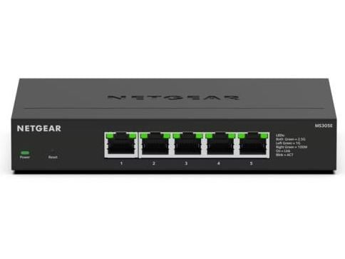 NETGEAR 300 Series Plus - Switch - multi-gigabit - Styrt - 5 x 100/1000/2.5G - stasjonær, veggmonterbar