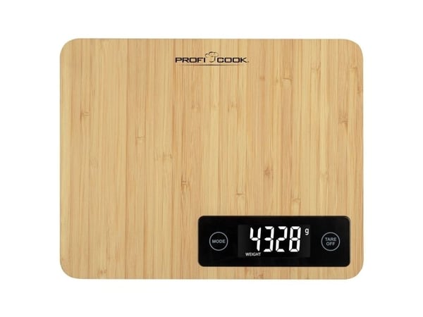 PROFI COOK köksvåg i bambu PC-KW 1271, LCD-display Mätområde: upp till 5 000 g i steg om 1 g, yta tillverkad av - 1 st (501271)
