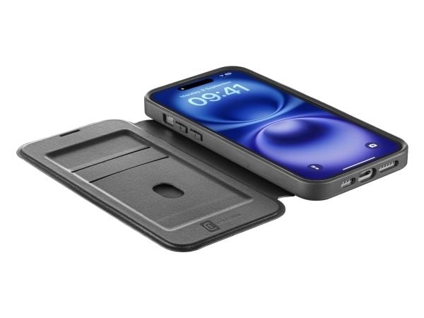 Cellularline 8018080483790, Folio, Apple, iPhone 16, 15,5 cm (6.1"), Svart