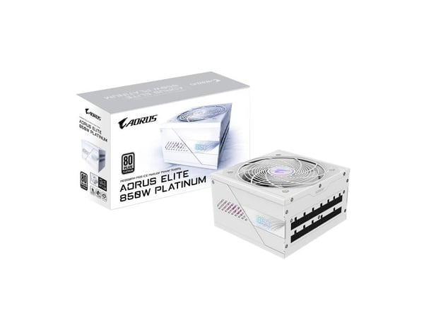 AORUS ELITE AE850PM PG5 ICE - Strømforsyning (intern) - ATX12V 3.0/ EPS12V - 80 PLUS Platinum - AC 100-240 V - 850 watt - aktiv PFC