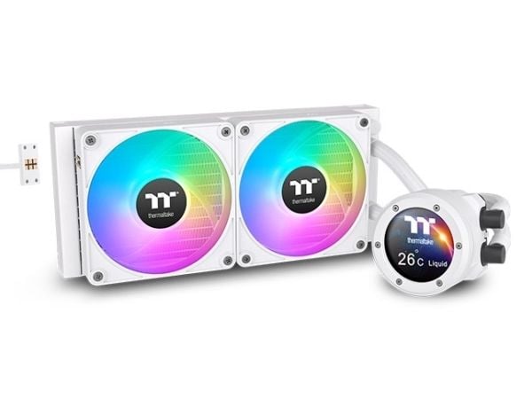 Thermaltake TH280 V2 Ultra EX ARGB, Alt-i-ett væskekjøler, 14 cm, 500 RPM, 2000 RPM, Hvit