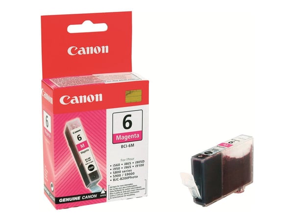 Canon BCI-6M - Magenta - alkuperäinen - mustesäiliö - i96X, 990, 99XX; PIXMA IP3000, IP4000, iP5000, iP6000, iP8500, MP750, MP760, MP780; S830; PIX...