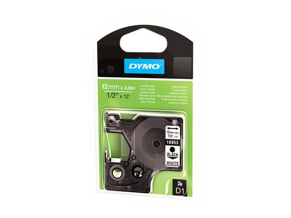 DYMO - Nylon - svart på hvitt - Roll (1.2 cm x 3.5 m) 1 kassett(er) fleksibelt bånd - for ExecuLabel LM150; LabelMANAGER