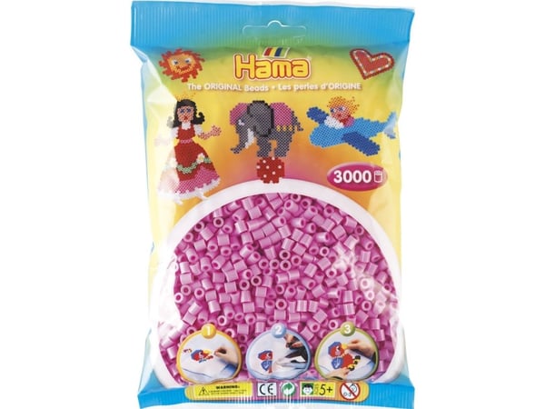 Revell Hama midi perler 3000 stk pastellrosa