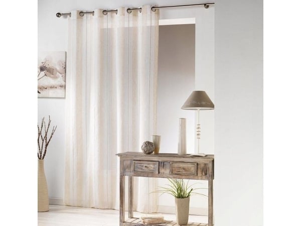 Douceur d`Interieur gardin til vindu med ringer HELIOS, 140 x 240 cm, linfarget