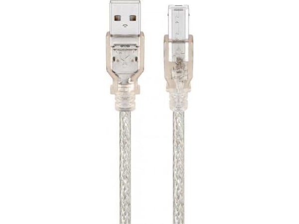 Goobay 68973, 3 m, USB A, USB B, hane/hona, transparent
