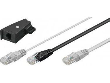 Goobay 95286, 3 m, U/FTP (STP), 2 x RJ-45, RJ-45, Svart, Grå