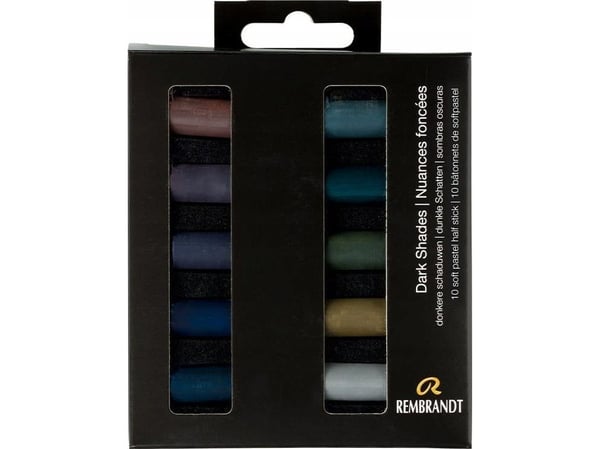 Rembrandt soft pastel-sett Dark Shades | 10 half pasteller